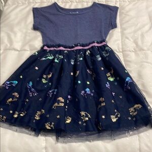 Cat & Jack Blue Gold Butterfly Print Sundress